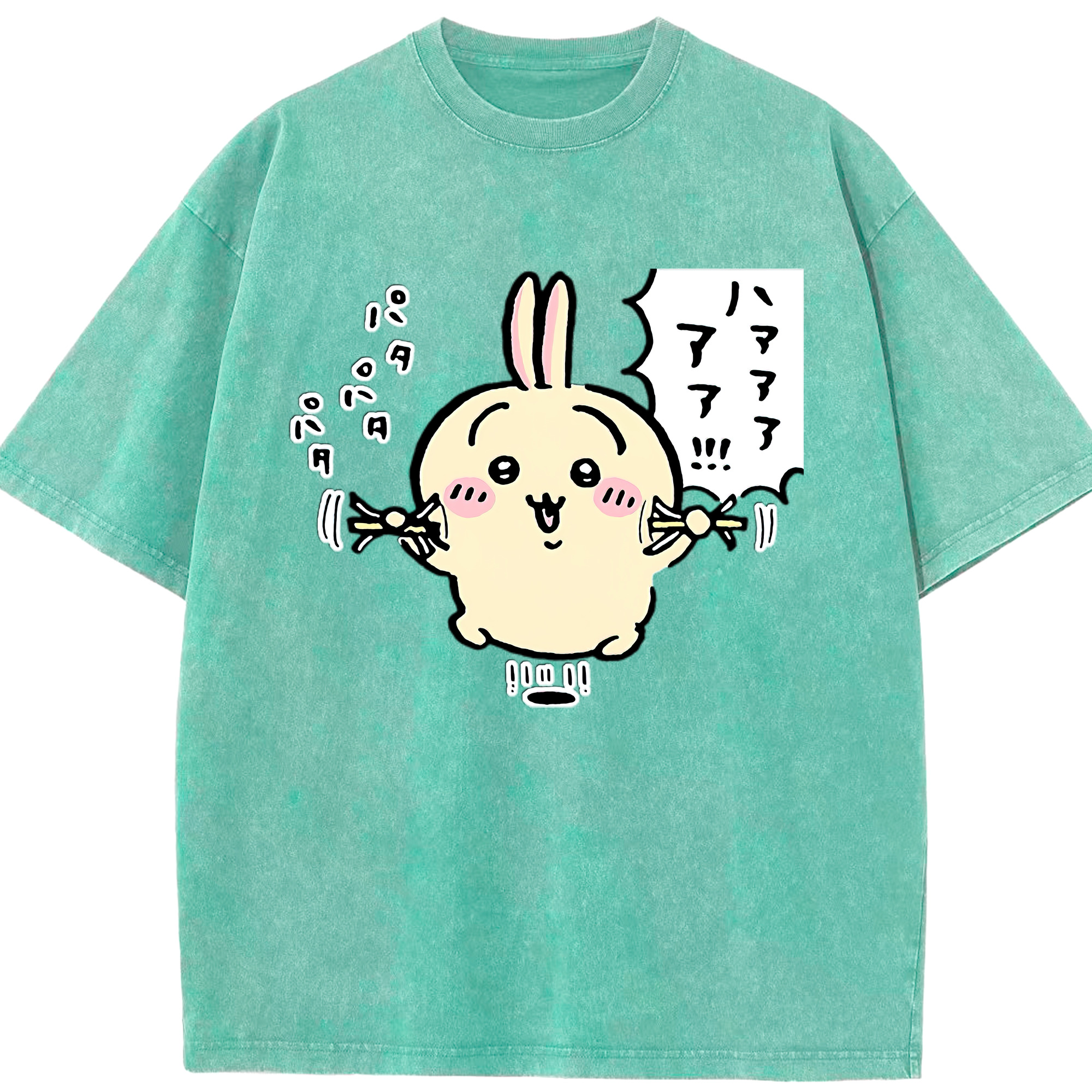 （画像用） ちいかわ うさぎ Chii-kawa usagi 綿100% ヴィンテージ風 半袖Tシャツ（フロントプリント）